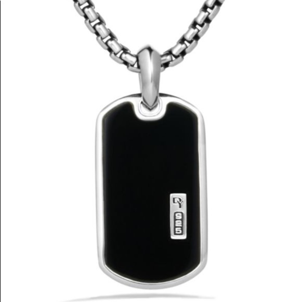 David Yurman Exotic Stone Tag With Black